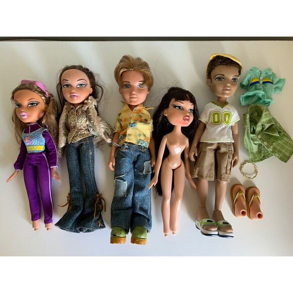 Bratz Dolls Lot Vintage Girls Boys Yasmin Jade Cameron Dylan